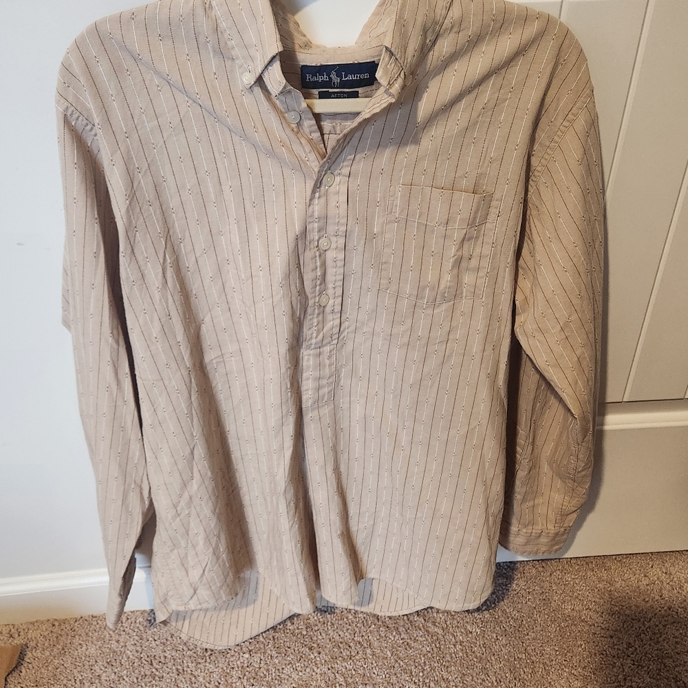 VINTAGE RALPH LAUREN AFTON HALF BUTTON HIPPIE GURU LONG SLEEVE SHIRT